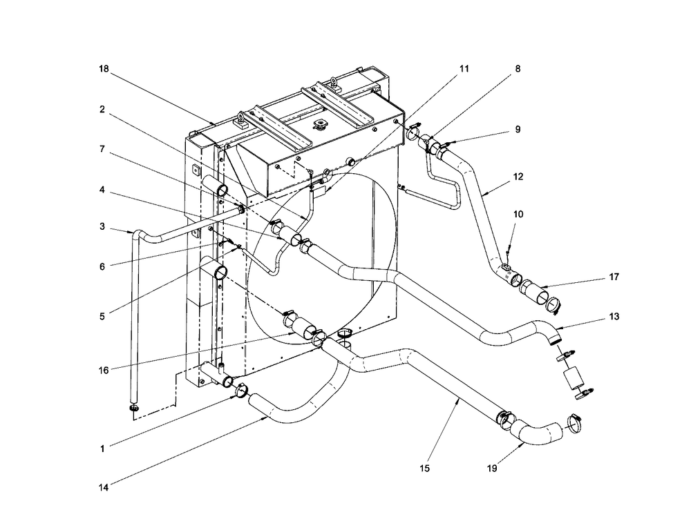 Engine Group - Radiator Diagram and Parts List for 080087-00  Briggs and Stratton Generator